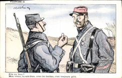 CPA Militaria Pile ou face Boches 