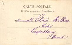 Postal Teatro Parysatis a las arenas de Beziers la vuelta de la caza