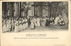 Vintage Postcard Theater Cinderella of J Massenet the palate of king Arrivee surprising of Cinderella as a princess of ball of the court