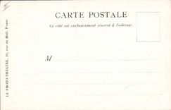 Postal Teatro la boleta Marzo Keroul en el Dingois la danza del vientre