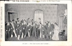 Vintage Postcard Theater the public life Emile Fabre One fought street Landry