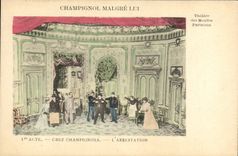 Vintage Postcard Theater of Puff out Parisian Champignol in spite of him At Champignols the arrest