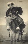 Vintage Postcard Folklore Sablaise Mule Donkey
