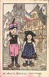 Vintage Postcard Fantasy Illustrator Waltz Hansi Kids of Alsace