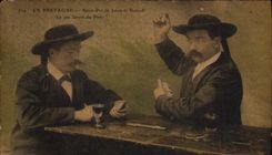 Vintage Postcard In Brittany Saint pol. of Leon and Roscoff favorite play of the country