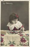 Vintage Postcard Child Dominos