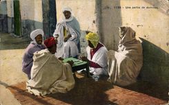 Vintage Postcard part of dominos Algeria