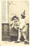 Vintage Postcard Calendrier February 1903 Ball masks Enfants Plays