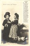 Vintage Postcard Calendar April 1903 Beautiful clothes of Easter Children Plays