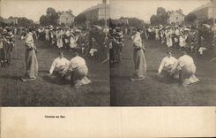 Vintage Postcard Sack race
