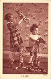 Vintage Postcard Children the play Wooden horse