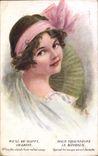 Vintage Postcard Fantaisie Illustrator Child We will find happiness