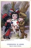 Vintage Postcard Fantasy Illustrator Fred Spurgin Comrades in arms Militaria