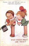 Vintage Postcard Fantasy Illustrator Children What finger prints are thesis?