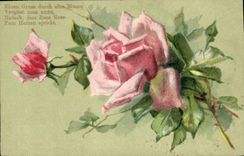 Vintage Postcard Fantasy Flowers stamps Russia Russia