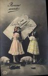 Vintage Postcard Pig Pig Children Happy new year