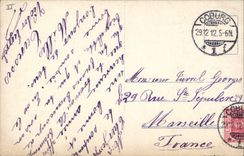 Vintage Postcard Cochon Pig Children toboggans