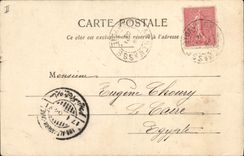 Vintage Postcard Pig Pig Festivals and carries happiness