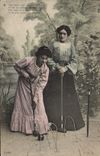 Vintage Postcard Women Croquet