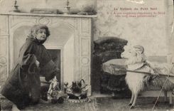 Vintage Postcard the car of Small Christmas Sheep