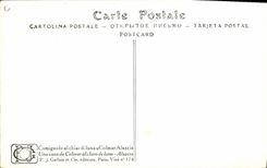 Vintage Postcard Fantaisie Illustrator Hansi Alsace Pignon with the moonlight has Colmar