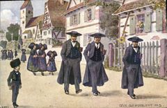 Vintage Postcard Fantasy Illustrator Hansi Alsace Those which do not forget Enfant