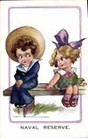 Vintage Postcard Fantasy Illustrator Fred Spurgin Children Naval Marine reserve