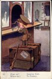 Vintage Postcard Fantasy Illustrator Militaria Child