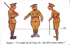 Vintage Postcard Fantasy Illustrator Sergeant Militaria