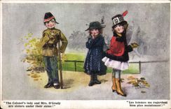 Vintage Postcards Fantaisie Illustrator the women look at me Militaria