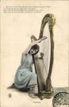 CPA Femme Harpe Lakme 