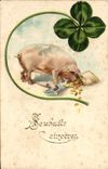 CPA Cochon Porc Trefle 