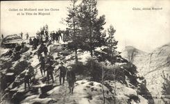 Vintage Postcard Militaria Alpine hunters Collet of gob on Cions and the Head of Simpleton