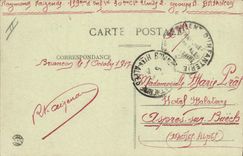 Vintage Postcard Militaria Alpine hunters the Alps Briançon the 159eme operates a halt of it the coffee