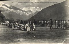 Vintage Postcard Militaria Alpine hunters the artillery in the Alps Put out of battery of the 65 of mountain