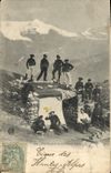 Vintage Postcard Militaria Alpine hunters a kitchen