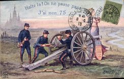 CPA Militaria J'ai mon 75 