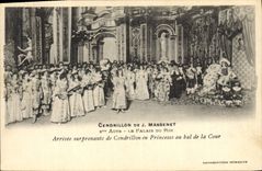 CPA Theatre Cendrillon de Massenet Le palais du roi Arrivee surprenante de Cendrillon en princesse au bal de la Cour 