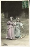 Vintage Postcard Children Hoop