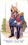 Vintage Postcard Fantaisie Illustrator Nobody likes me Militaria