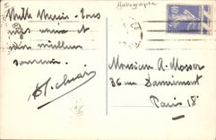 Postal Escrito a mano Director de orquesta Pierre Sechiari CUMBRE