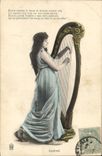 CPA Femme Harpe Lakme 