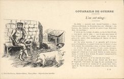 Vintage Postcard Pig Pig Couarails de Guerre