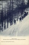 Vintage Postcard Militaria Alpine hunters Brianconnais Steps of winter descent of the collar of Buffere close Nevache