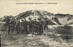 Vintage Postcard Militaria Alpine hunters the collar of Sollieres the Cold Mount