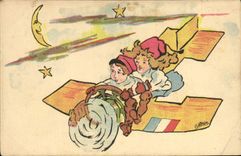 CPA Militaria Enfants Avion Aviation