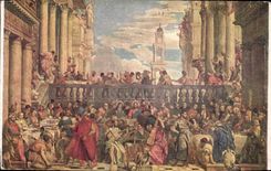 Vintage Postcard Fantasy Illustrator Paolo Caliari the wedding at Cana