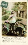 Vintage Postcard Automobile Child