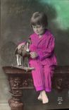 CPA Enfant Cheval de bois 