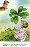 Vintage Postcard Fantasy Illustrator Child Soldier Militaria Clover